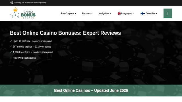 CasinoBonusCenter casino screenshot